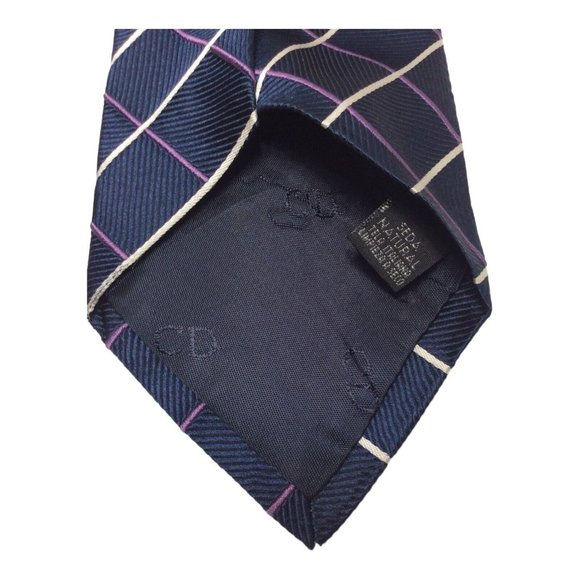 DIOR Blue Plaids & Checks Silk Tie Made In Italy 61"/3".1/2 EX COND - Picture 8 of 9